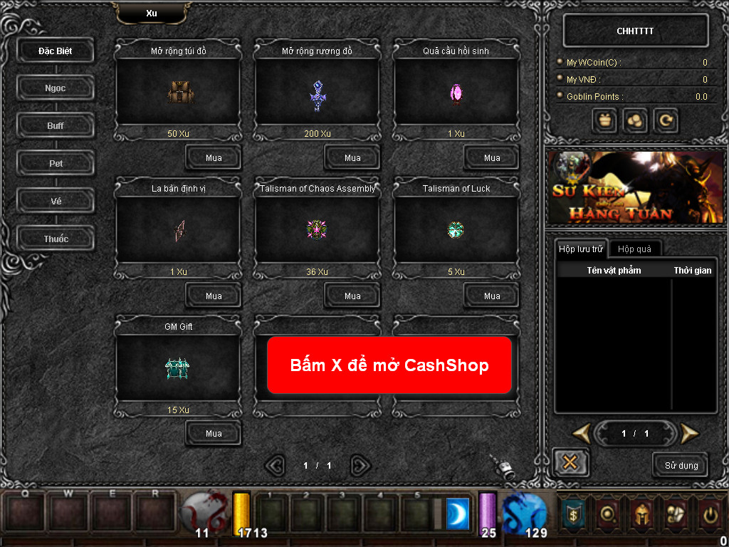 Chức năng chính của Game MU Quyền Lực